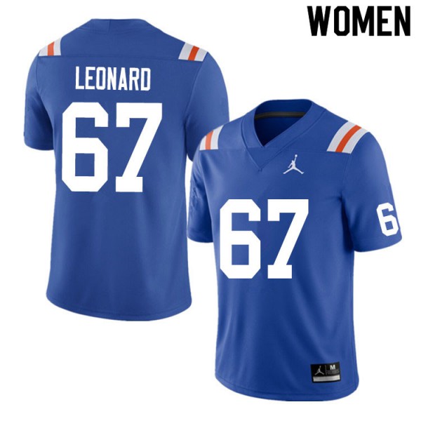 Women #67 Richie Leonard Florida Gators College Football Jersey Throwback